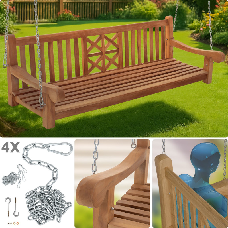 Banc balançoire de ferme 200 cm teck