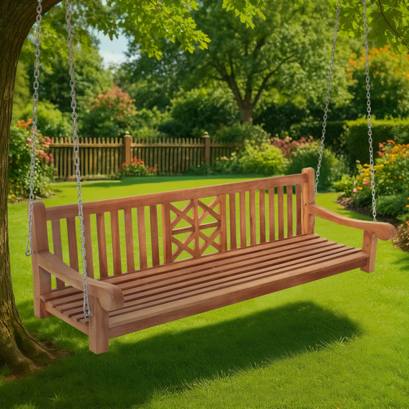 Banc balançoire de ferme 220 cm teck