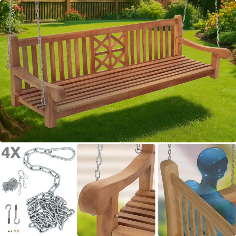 Banc balançoire de ferme 220 cm teck