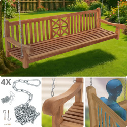 Banc balançoire de ferme 240 cm teck