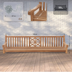 Banc balançoire de ferme 240 cm teck