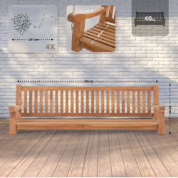 Banc suspendu Joyce 200 cm teck