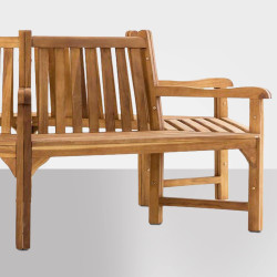 Banc Sonja avec accoudoirs, 250 cm teck