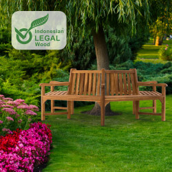 Banc Sonja avec accoudoirs, 250 cm teck