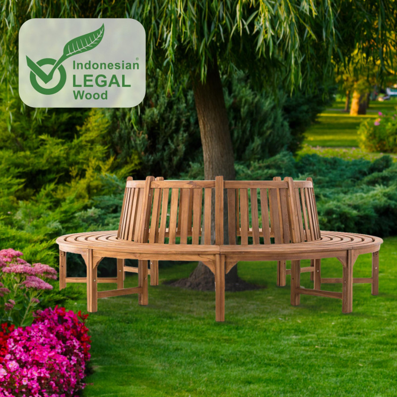 Banc d'arbre Novum, environ 250 cm teck