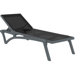 Chaise longue Pacific gris foncé