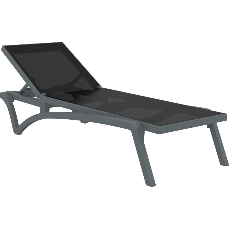 Chaise longue Pacific gris foncé