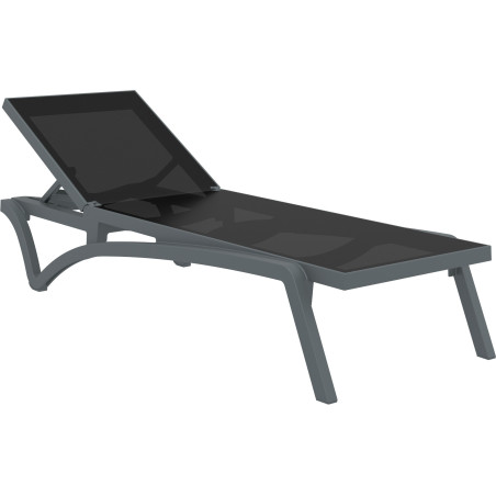 Chaise longue Pacific gris foncé