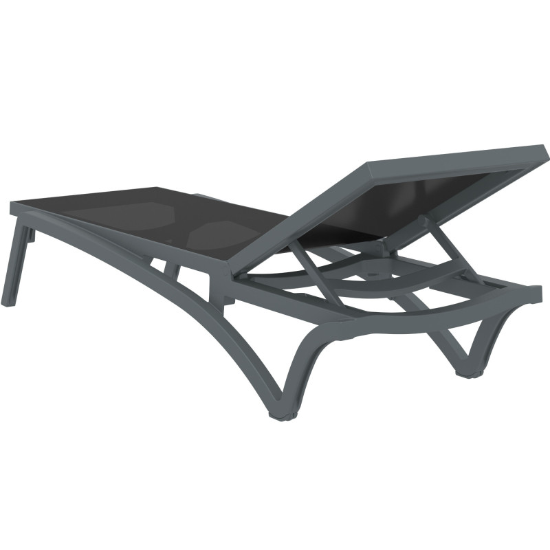Chaise longue Pacific gris foncé