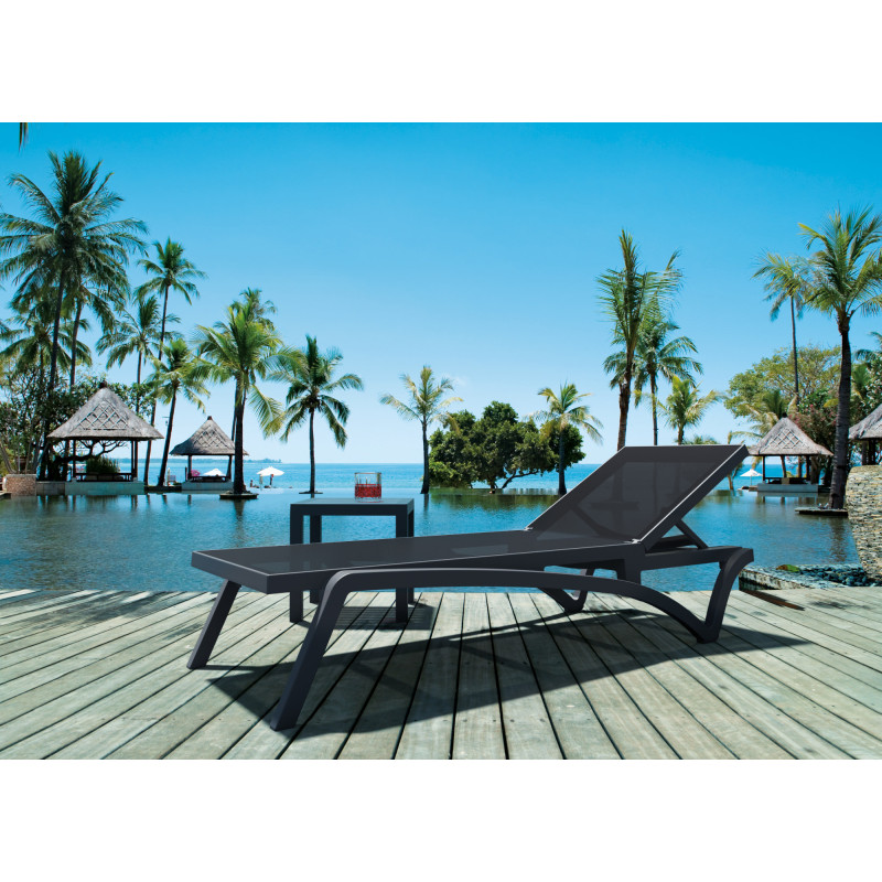 Chaise longue Pacific gris foncé