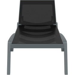 Chaise longue Pacific gris foncé