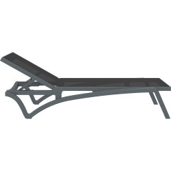 Chaise longue Pacific gris foncé