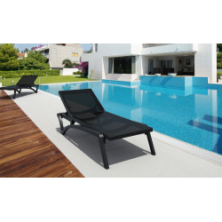 Chaise longue Pacific noir