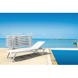 Chaise longue Pacific blanc