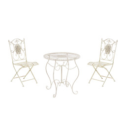 Groupe de Chaises Aldeano crème antique