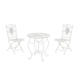 Groupe de Chaises Aldeano blanc antique