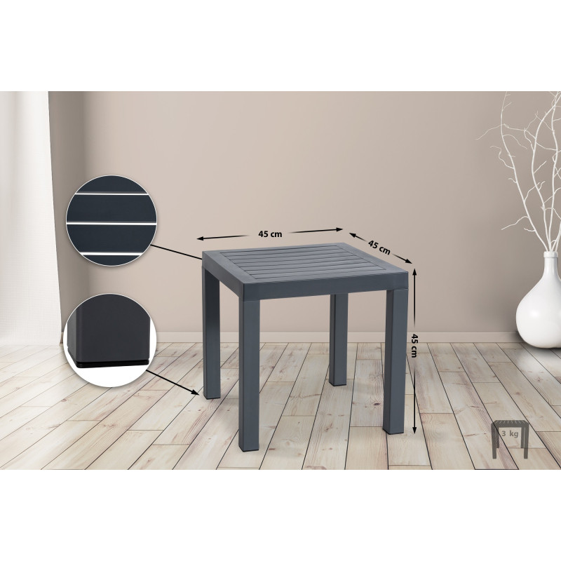 Table côté océan gris foncé