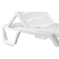 Ensemble de 10 chaises longues Bahamas blanc