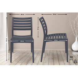 Chaise Ares gris foncé