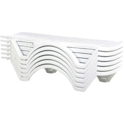 Ensemble de 10 chaises longues blanc aqua