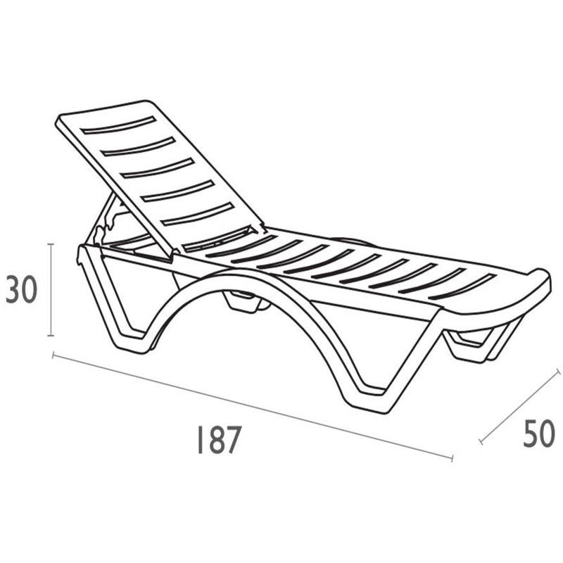 Ensemble de 10 chaises longues blanc aqua