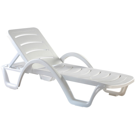 Ensemble de 10 chaises longues Havana blanc