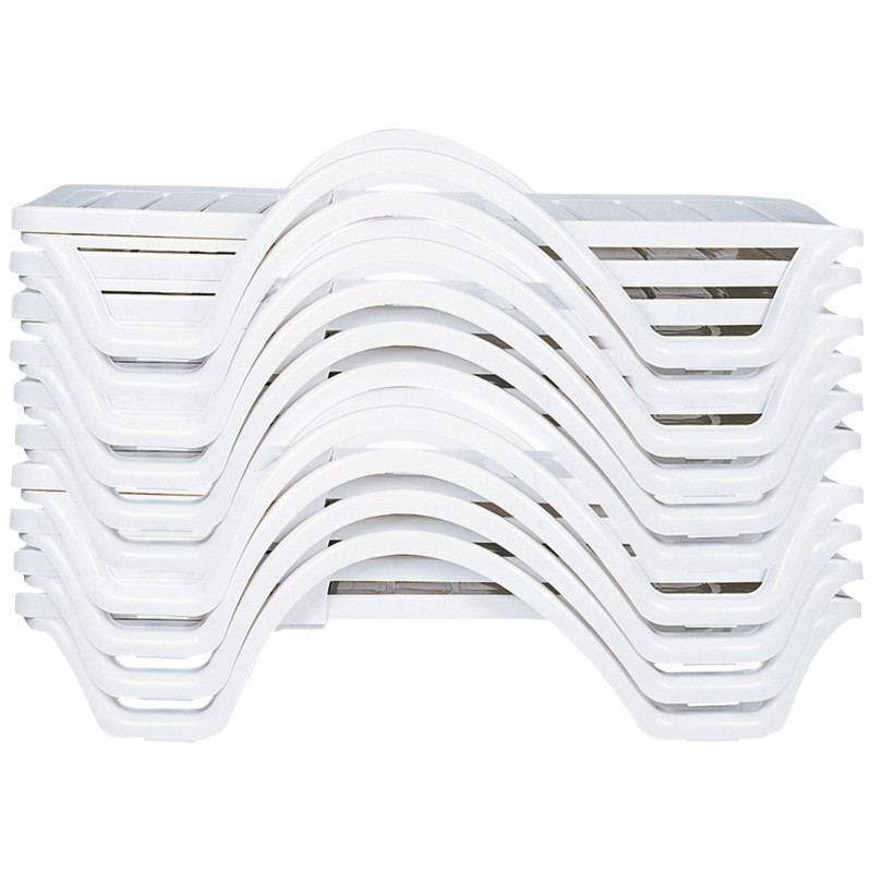 Ensemble de 10 chaises longues Havana blanches