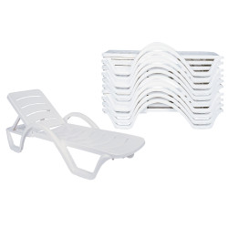Ensemble de 10 chaises longues Havana blanc