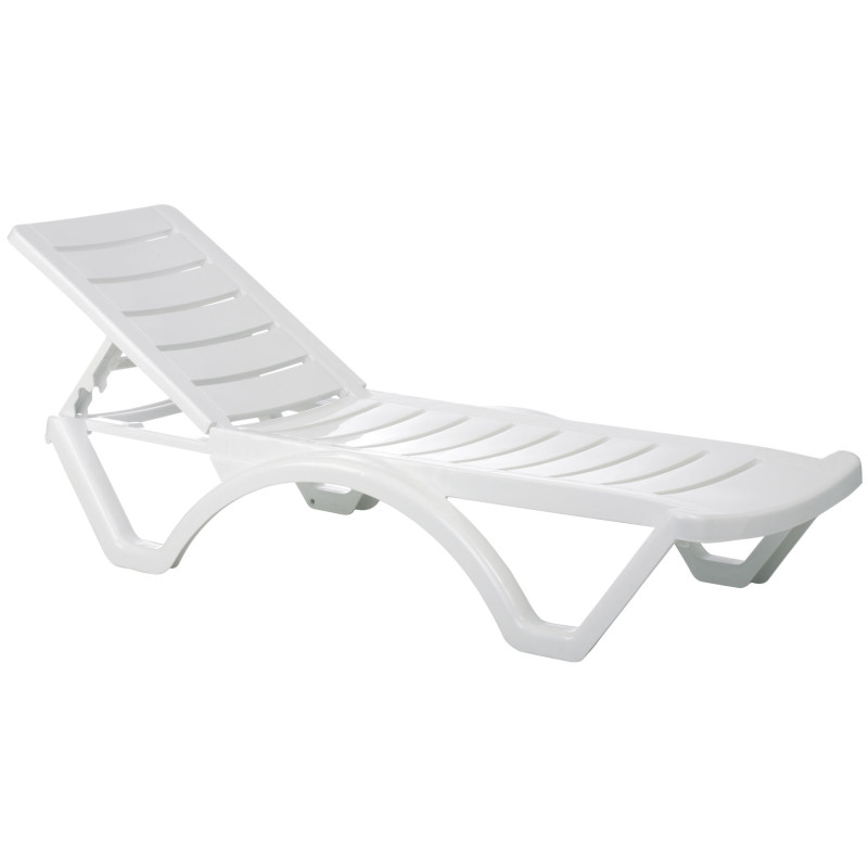 Ensemble de 4 chaises longues Aqua blanc