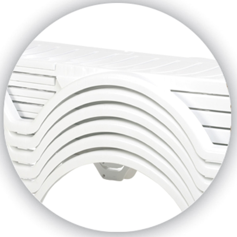 Ensemble de 4 chaises longues Aqua blanc