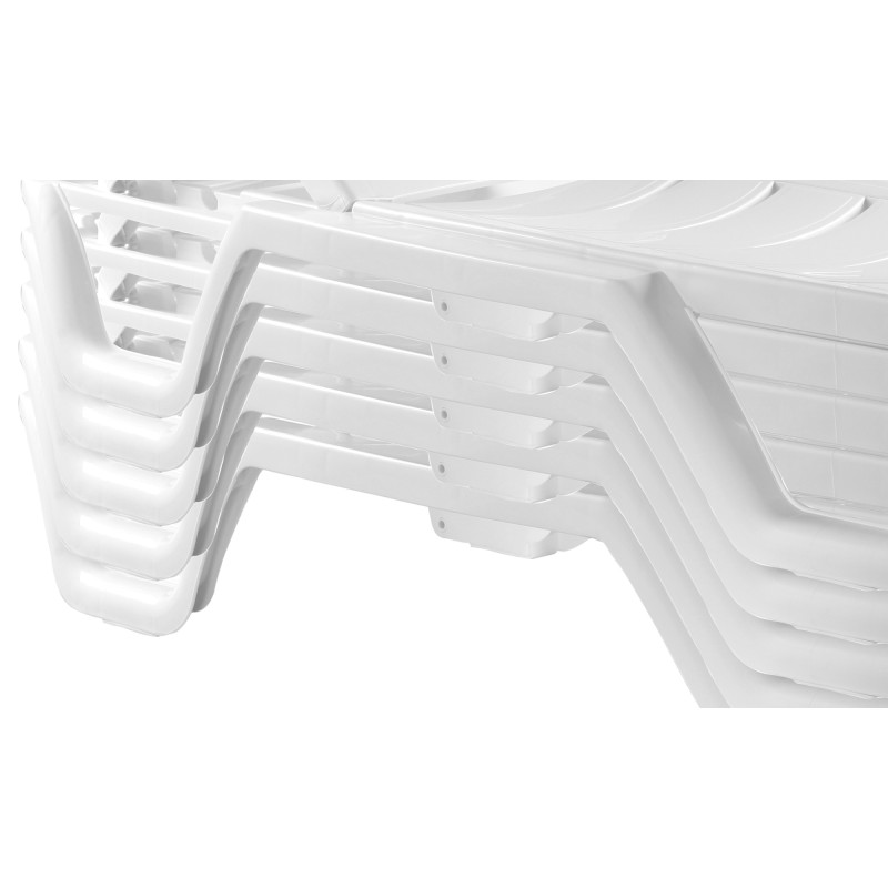 Ensemble de 4 chaises longues de style Bahama blanc