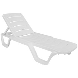 Ensemble de 4 chaises longues de style Bahama blanc