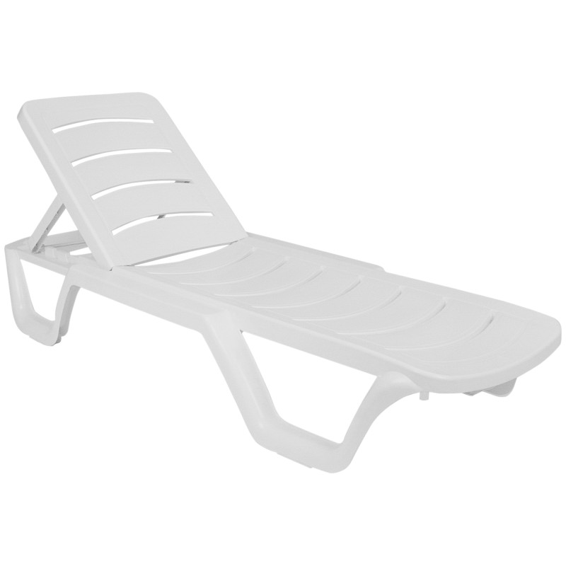 Ensemble de 4 chaises longues de style Bahama blanc