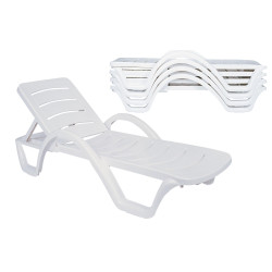 Ensemble de 4 chaises longues Havana blanc