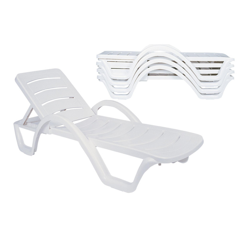 Ensemble de 4 chaises longues Havana blanc