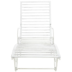 Chaise longue de jardin Amiens blanc antique