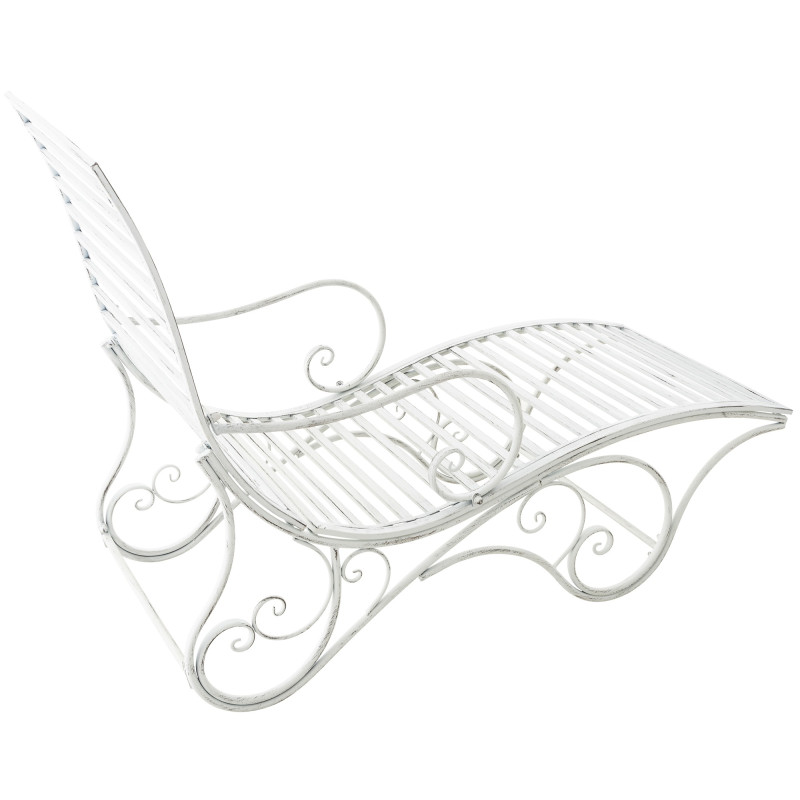 Chaise longue de jardin Amiens blanc antique