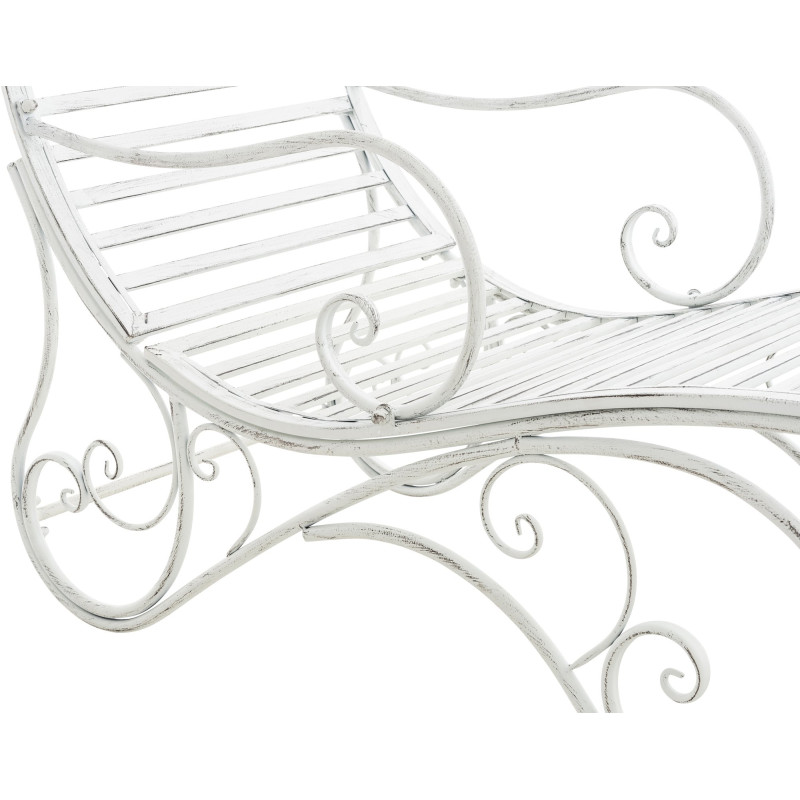 Chaise longue de jardin Amiens blanc antique