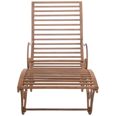 Chaise longue de jardin Amiens brun antique