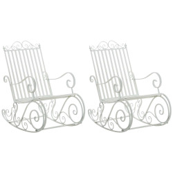 Set de 2 Mecedoras de hierro Smilla Blanco