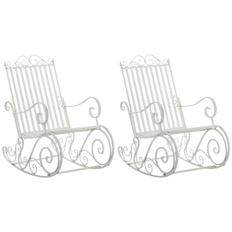 Set de 2 Mecedoras de hierro Smilla Blanco