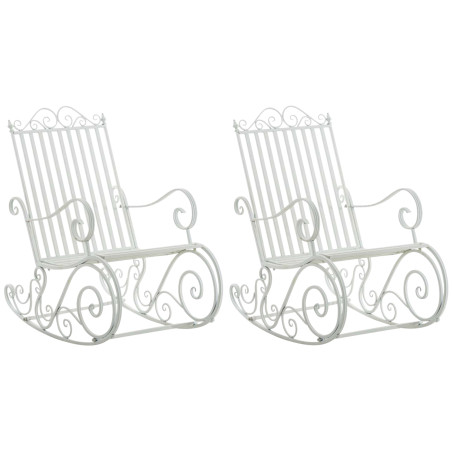 Ensemble de 2 fauteuils ? bascule blancs Smilla