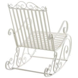 Ensemble de 2 fauteuils ? bascule blancs Smilla