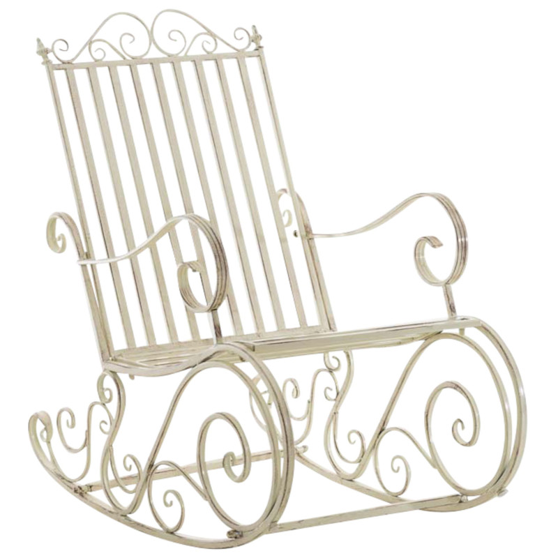 Ensemble de 2 fauteuils ? bascule Smilla cr?me antique