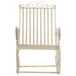 Ensemble de 2 fauteuils ? bascule Smilla cr?me antique