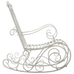 Ensemble de 2 fauteuils ? bascule Smilla, blanc antique