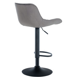Tabouret de bar en velours Minosa gris foncé