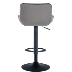 Tabouret de bar en velours Minosa gris foncé