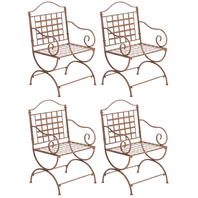 Ensemble de 4 chaises Lotta brun antique