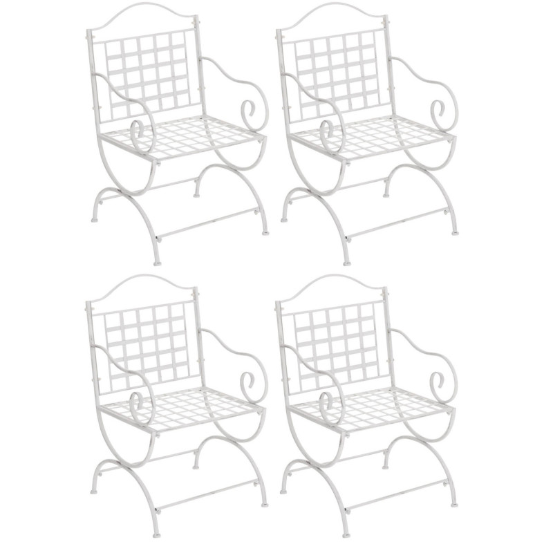 Juego De 4 Sillas Para Terraza Lotta Blanco antiguo